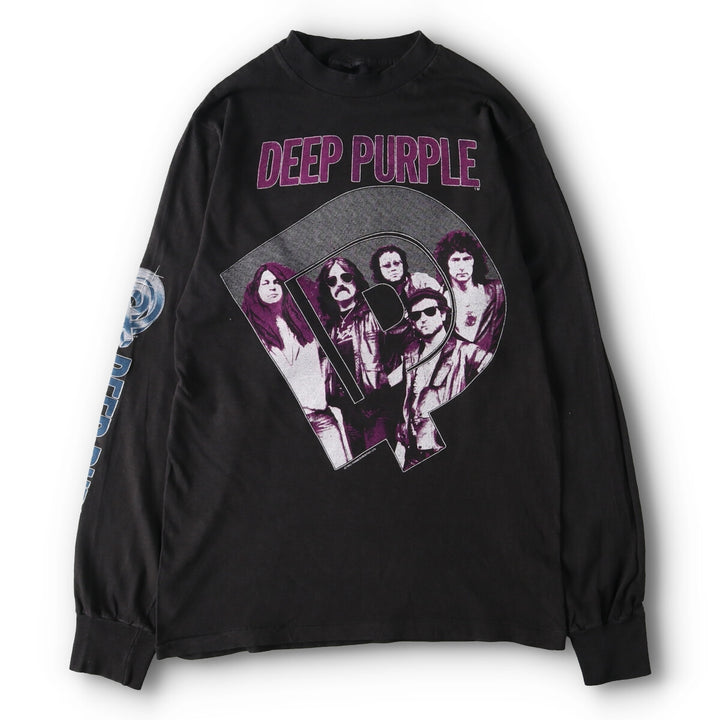 80's STAR PRINTS DEEP PURPLE Deep Purple Double-sided Print Long Sleeve T-Shirt Band Tee Made in USA Women's M Vintage /evb003370