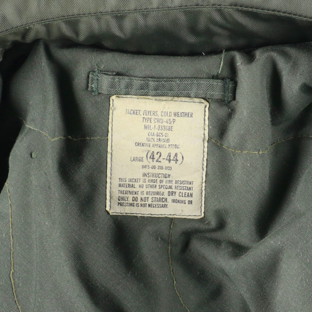 US military authentic CWU-45/P military flight jacket, made in USA, men's L, vintage /evb003408