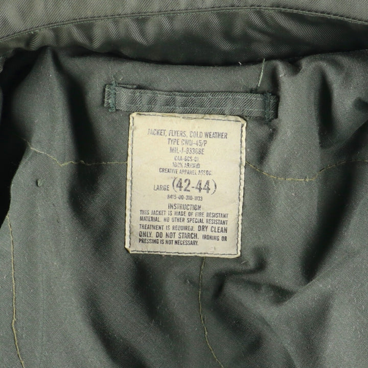 US military authentic CWU-45/P military flight jacket, made in USA, men's L, vintage /evb003408