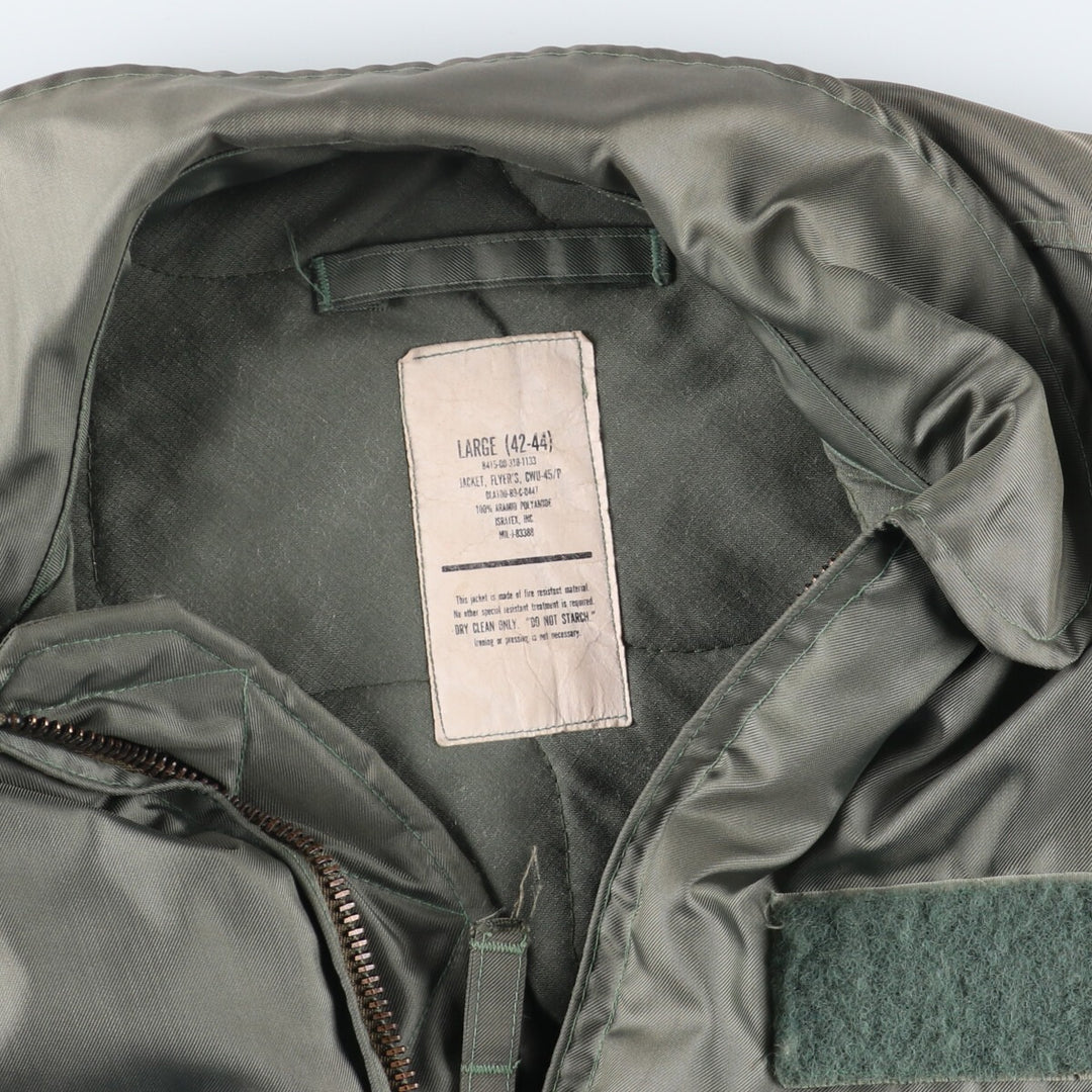 1989 delivery, genuine US military CWU-45/P military flight jacket, made in USA, LARGE (42-44), men's L, vintage /evb003416