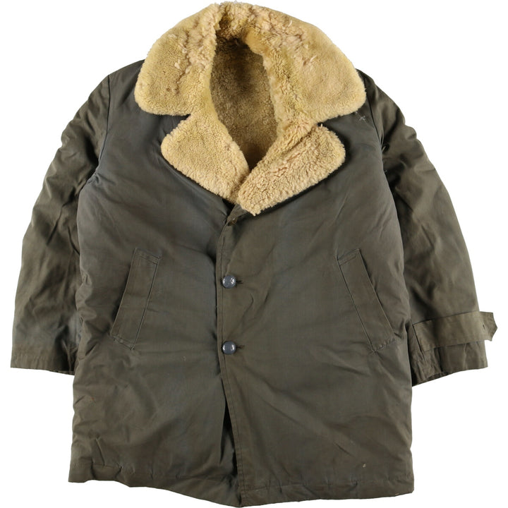 ~70'S UNKNOWN Lunch Coat Boa Jacket Men's L Vintage /evb003421