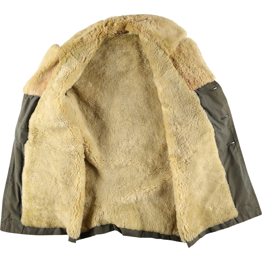 ~70'S UNKNOWN Lunch Coat Boa Jacket Men's L Vintage /evb003421