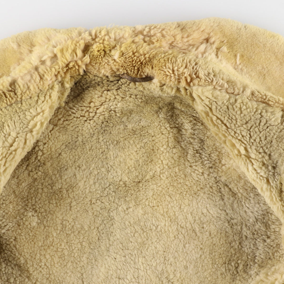 ~70'S UNKNOWN Lunch Coat Boa Jacket Men's L Vintage /evb003421