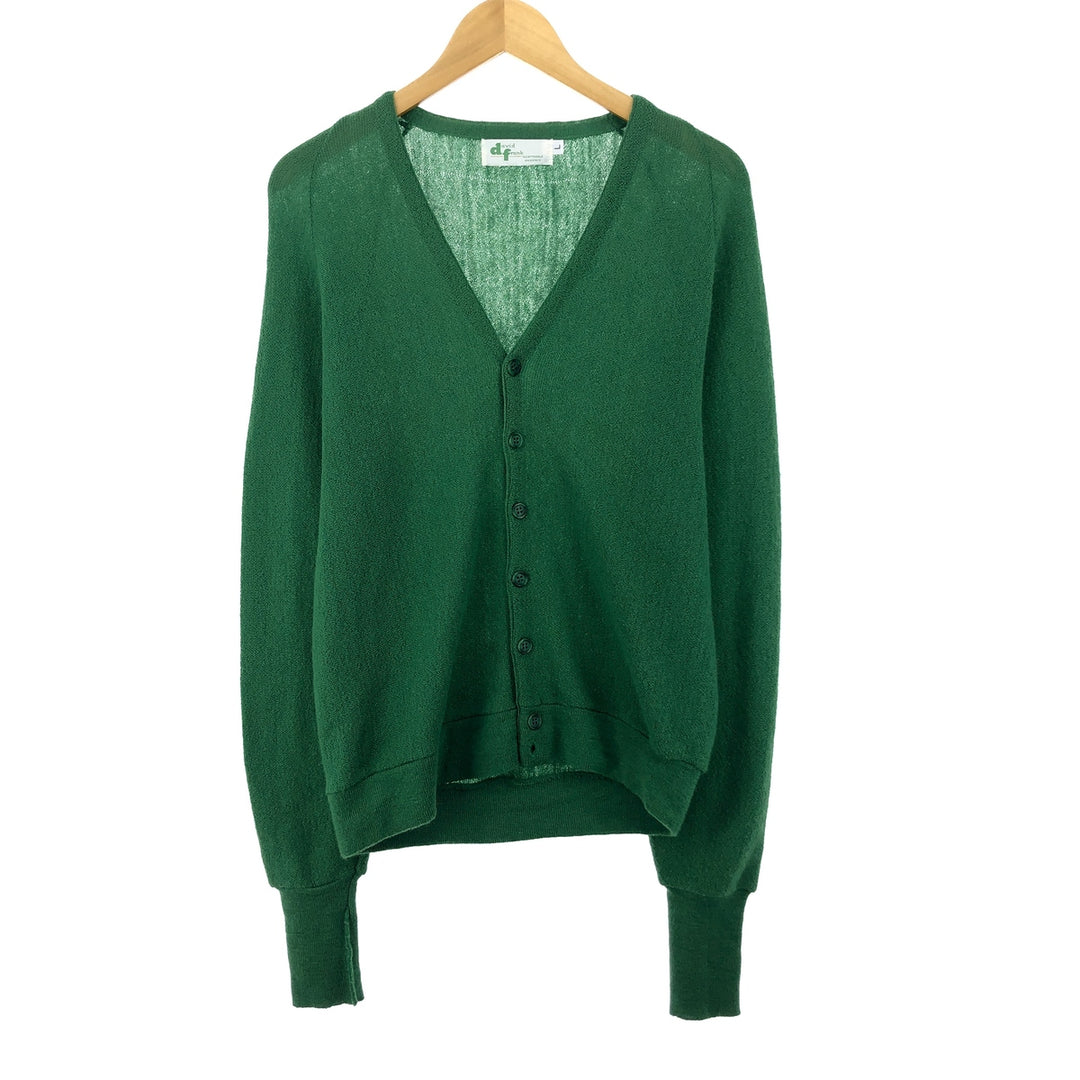 60s-70'S DAVID FRANK knit cardigan, men's L, vintage /evb003485