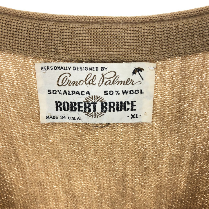 70'S ROBERT BRUCE Alpaca x Wool Knit Cardigan Made in USA Men's XL Vintage /evb003490