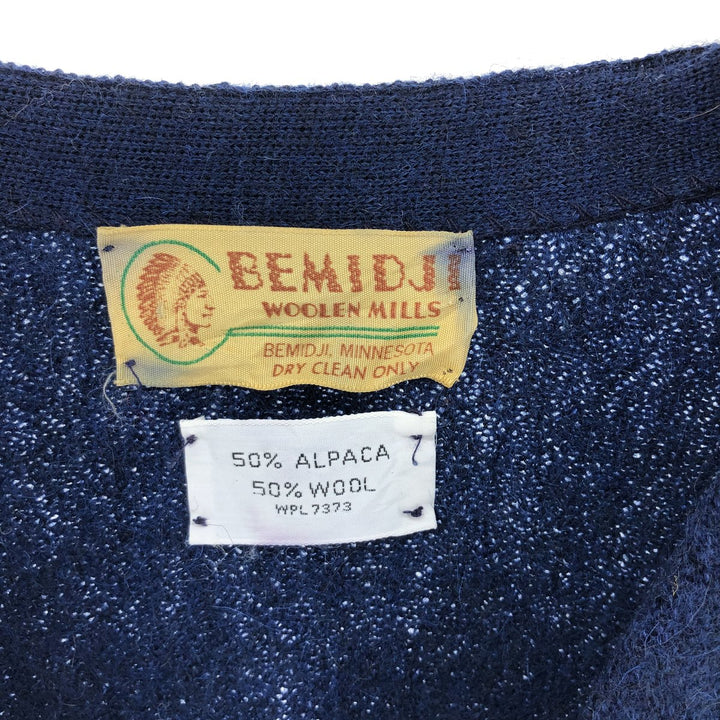 ~70'S BEMIDJI Alpaca Knit Cardigan Men's L Vintage /evb003498