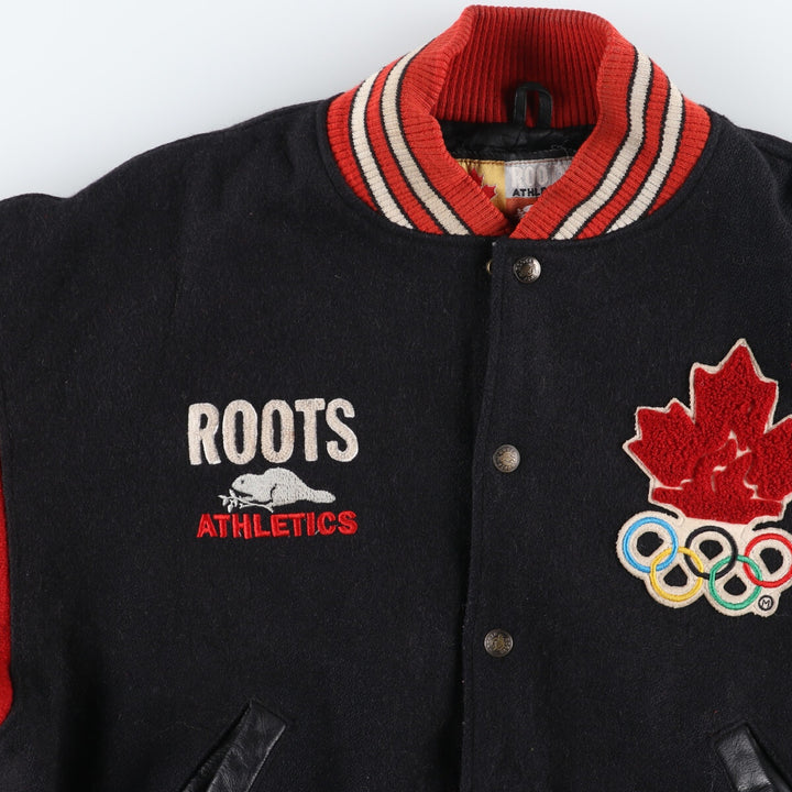 90'S ROOTS NAGANO OLYMPIC 1998 Canadian national team wool varsity jacket made in Canada men's size M /evb003510