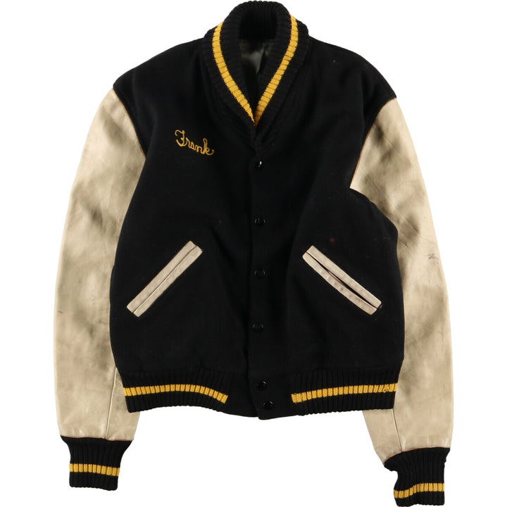 Leather sleeve wool varsity jacket award jacket varsity jacket men's L /evb003511