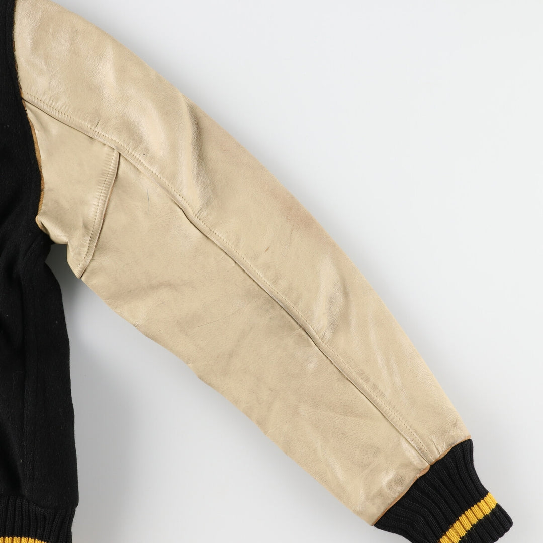 Leather sleeve wool varsity jacket award jacket varsity jacket men's L /evb003511