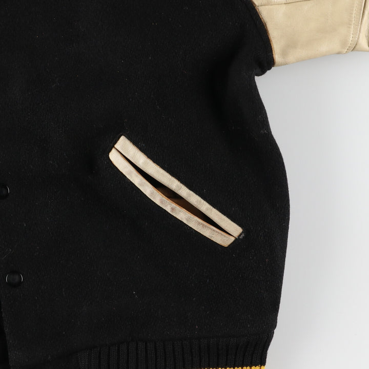 Leather sleeve wool varsity jacket award jacket varsity jacket men's L /evb003511