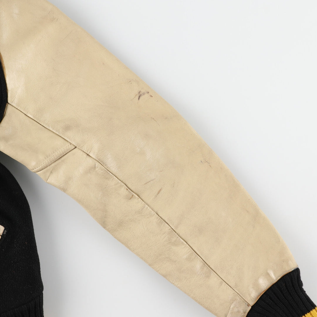 Leather sleeve wool varsity jacket award jacket varsity jacket men's L /evb003511