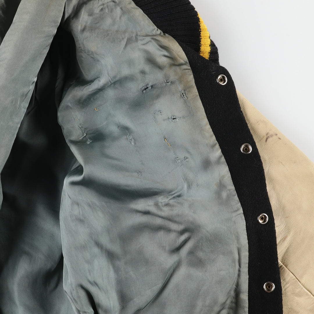 Leather sleeve wool varsity jacket award jacket varsity jacket men's L /evb003511