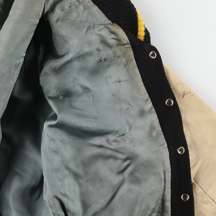 Leather sleeve wool varsity jacket award jacket varsity jacket men's L /evb003511