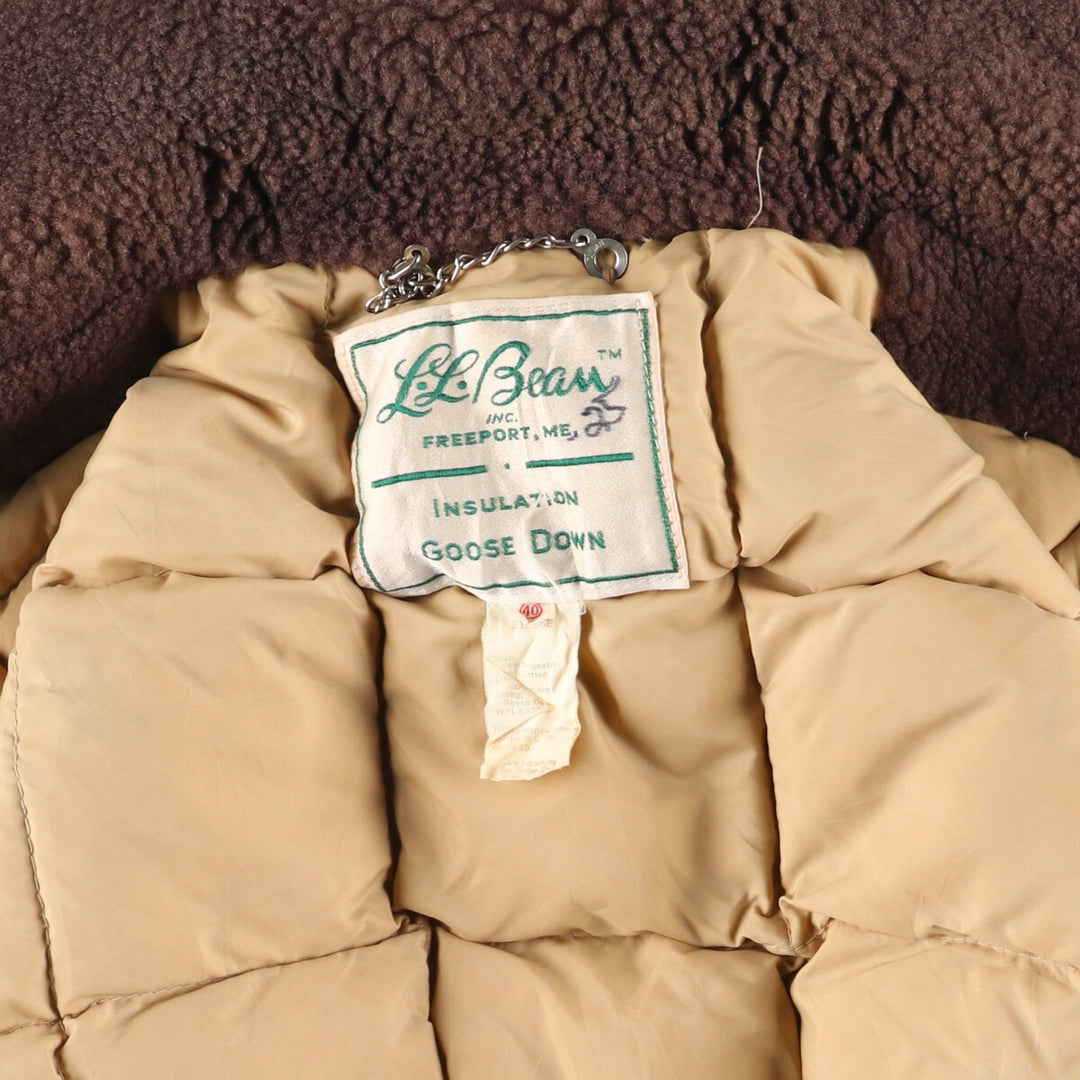 60s-70'S LLBean Cursive Tag Collar Boa Goose Down Coat Men's M Vintage /evb003714