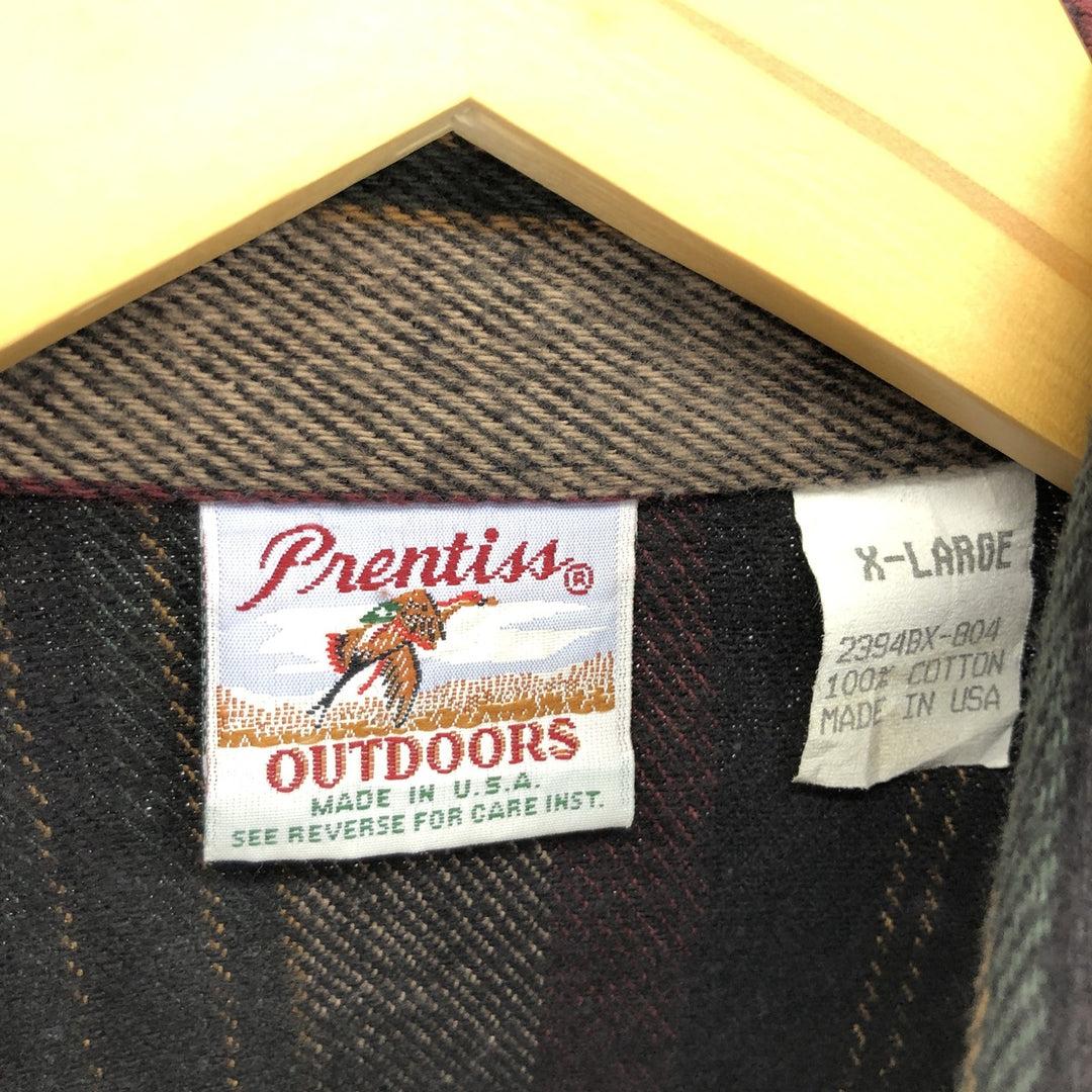 80'S PNENTISS Stripe Pattern Long Sleeve Heavy Flannel Shirt Made in USA Men's XL Vintage /evb003787