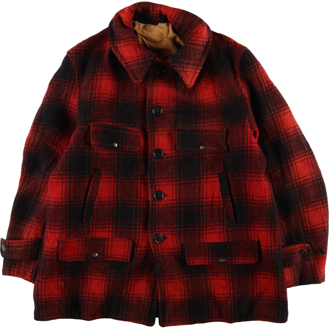 Ombre check wool jacket, men's L, vintage /evb003802