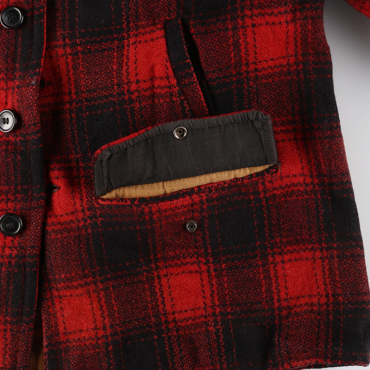 Ombre check wool jacket, men's L, vintage /evb003802