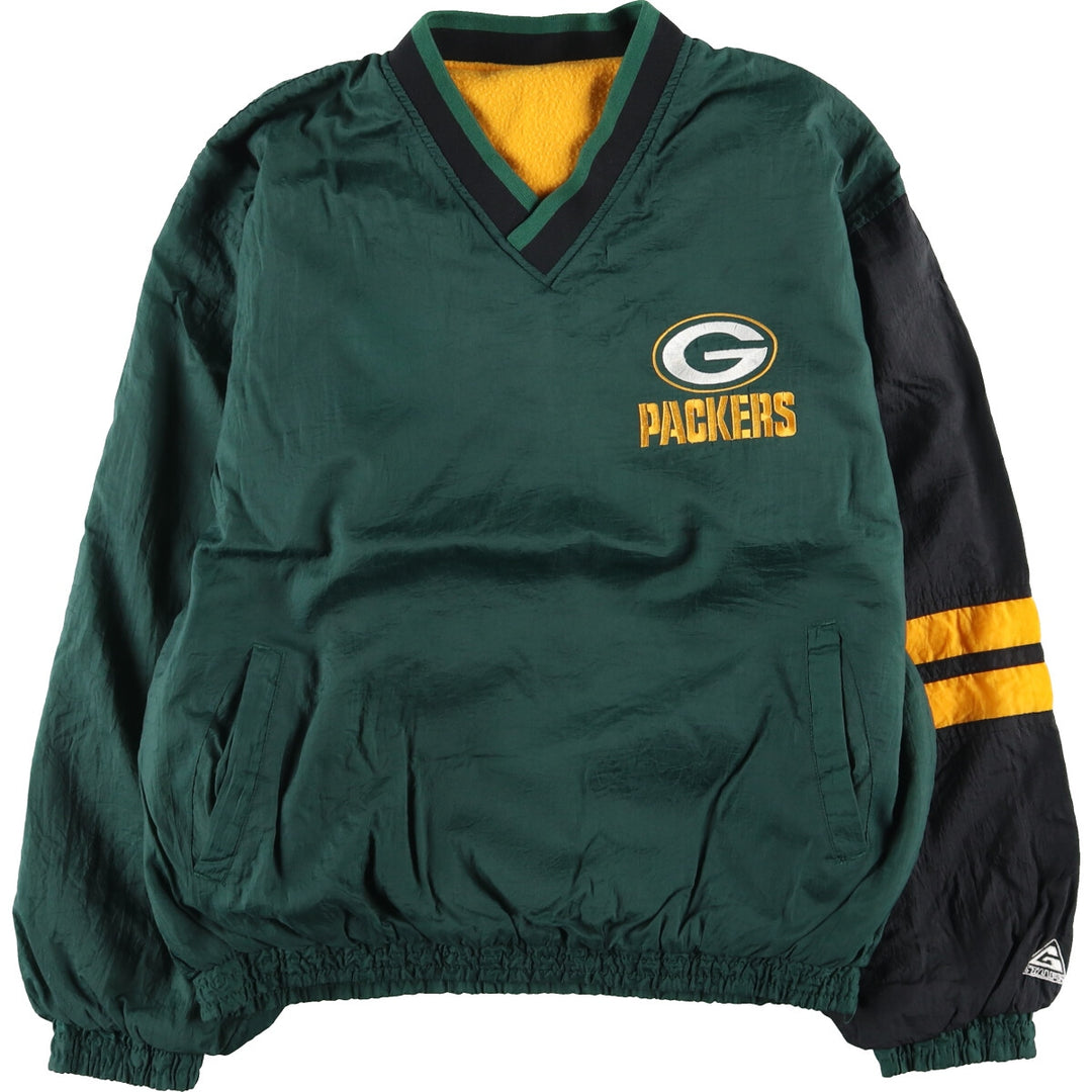 Vintage 90'S NFL Green Bay Packers reversible nylon pullover, women's, size XL Nylon Green type dark green Vintage Second Hand