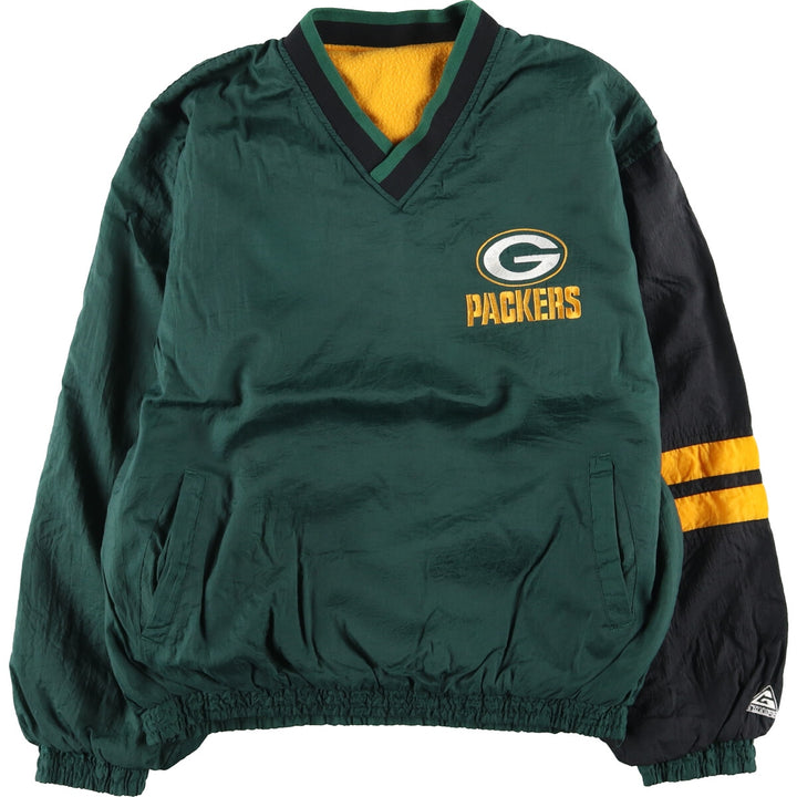 Vintage 90'S NFL Green Bay Packers reversible nylon pullover, women's, size XL Nylon Green type dark green Vintage Second Hand