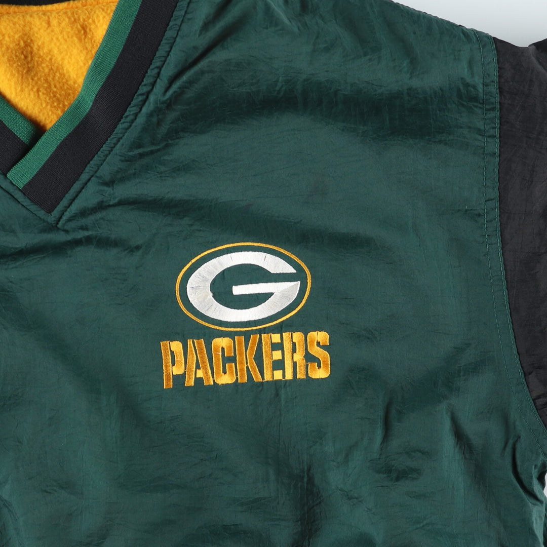 Vintage 90'S NFL Green Bay Packers reversible nylon pullover, women's, size XL Nylon Green type dark green Vintage Second Hand