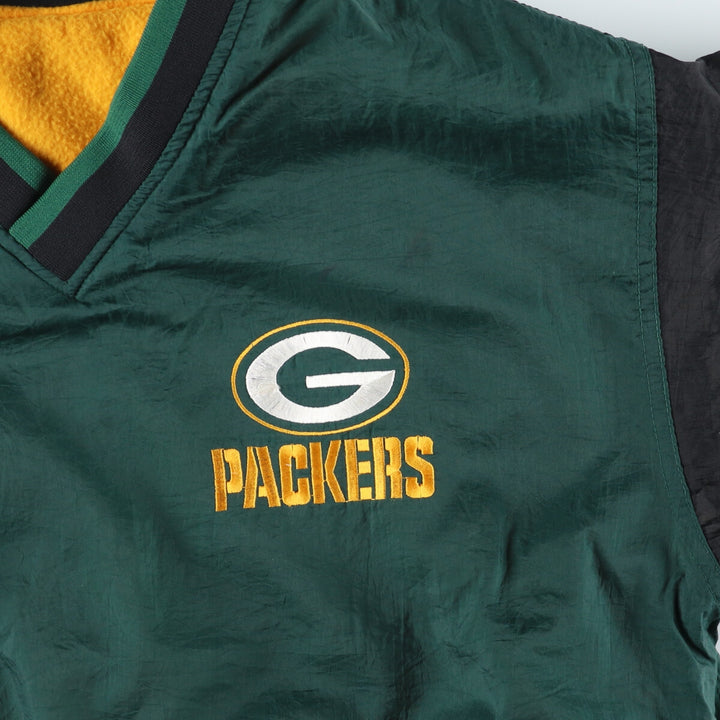 Vintage 90'S NFL Green Bay Packers reversible nylon pullover, women's, size XL Nylon Green type dark green Vintage Second Hand