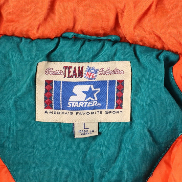 90'S Starter NFL MIAMI DOLPHINS Miami Dolphins padded jacket men's L vintage /evb003855