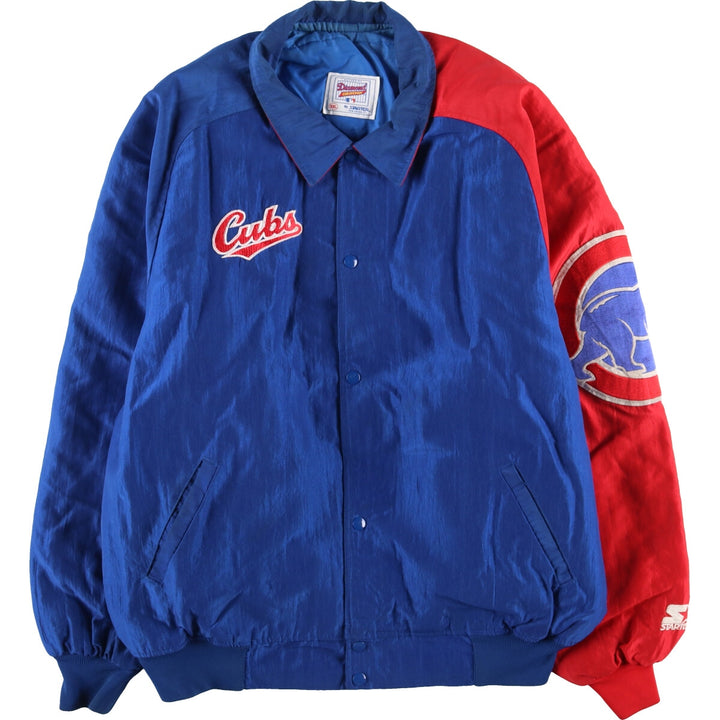 90'S Starter MLB Chicago Cubs Nylon Stadium Jacket Made in USA Men's XXL Vintage /evb003858