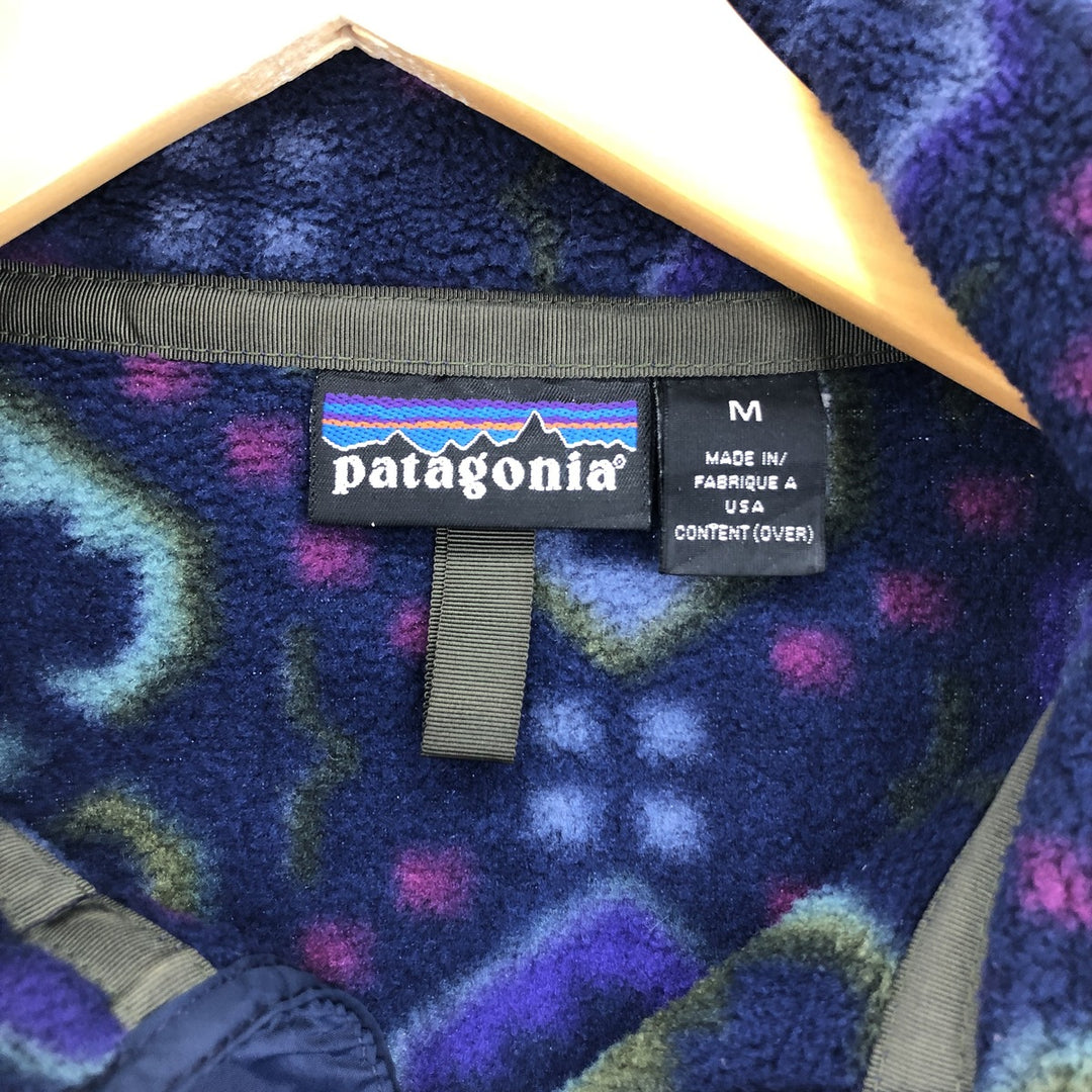 2004 Patagonia Snap T 25205F4 All-over print fleece pullover Made in USA Men's M /evb003868