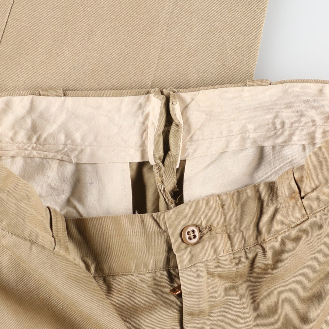 Vintage 1960s-1970'S US Military Chino Pants, Made in USA, Women's, Size L (W28) unclear Beige type Vintage Second Hand