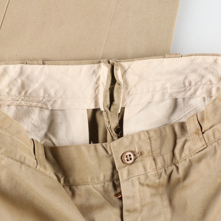 Vintage 1960s-1970'S US Military Chino Pants, Made in USA, Women's, Size L (W28) unclear Beige type Vintage Second Hand