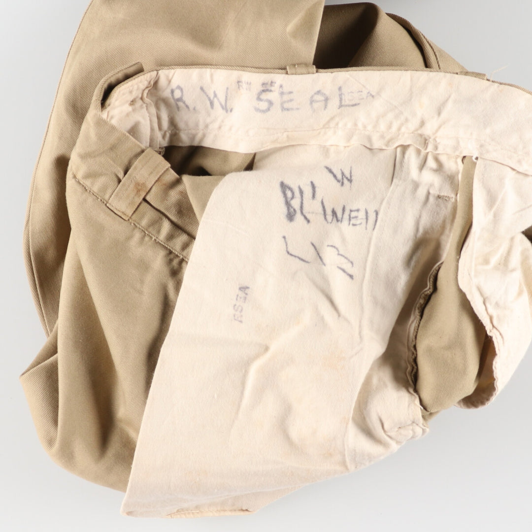 Vintage 1960s-1970'S US Military Chino Pants, Made in USA, Women's, Size L (W28) unclear Beige type Vintage Second Hand