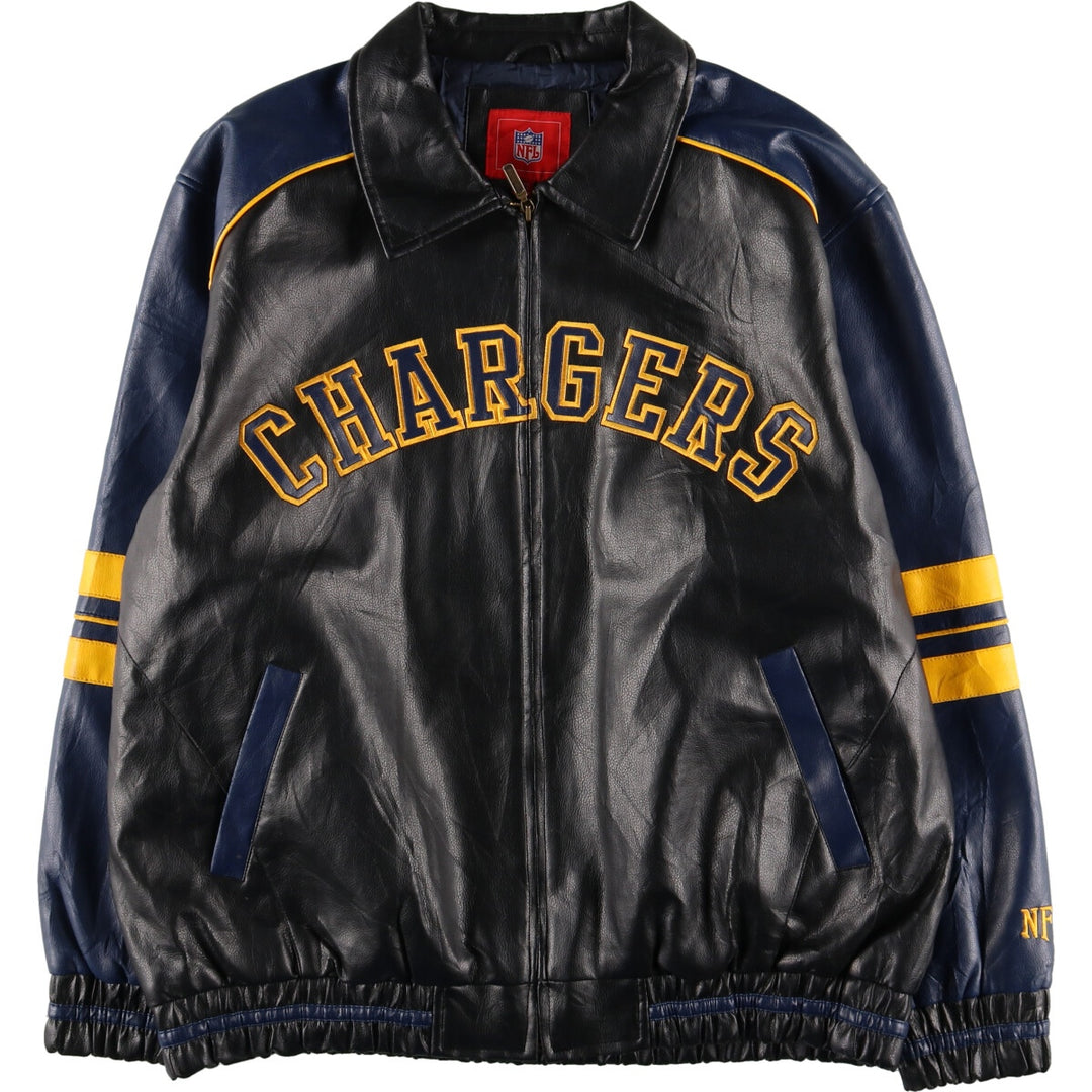 NFL LOS ANGELES CHARGERS Los Angeles Chargers Faux Leather Jacket Men's XL /evb004008