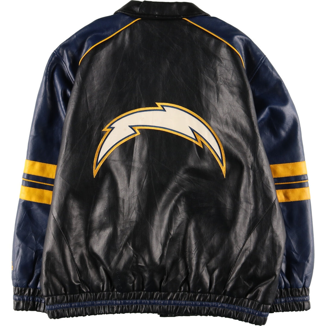 NFL LOS ANGELES CHARGERS Los Angeles Chargers Faux Leather Jacket Men's XL /evb004008