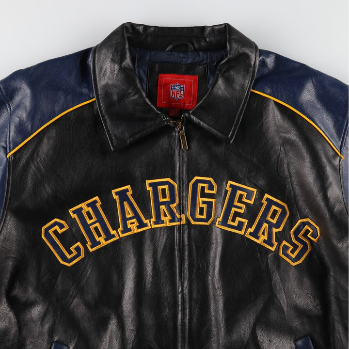 NFL LOS ANGELES CHARGERS Los Angeles Chargers Faux Leather Jacket Men's XL /evb004008