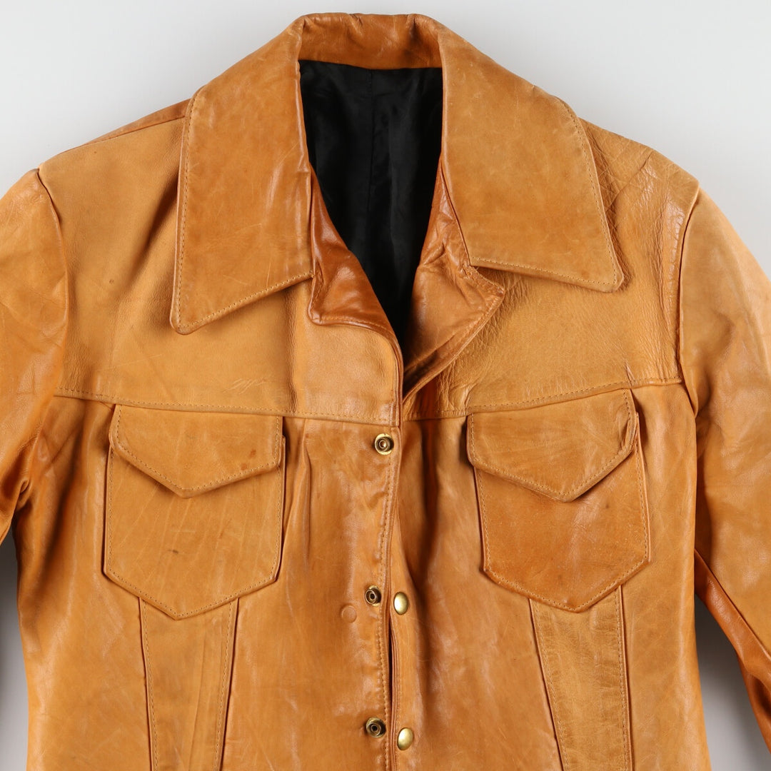 UNKNOWN Trucker Jacket Leather Jacket Men's S Vintage /evb004019