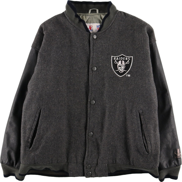 90'S LOGO ATHLETIC NFL Los Angeles Raiders Wool Stadium Jacket Award Jacket Varsity Jacket Men's L /evb004106