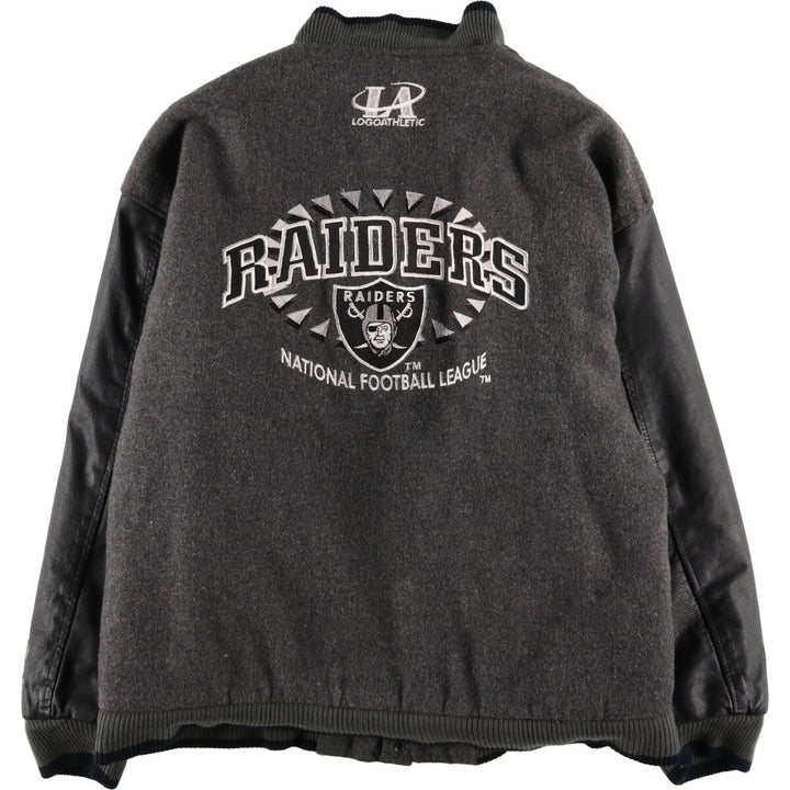 90'S LOGO ATHLETIC NFL Los Angeles Raiders Wool Stadium Jacket Award Jacket Varsity Jacket Men's L /evb004106