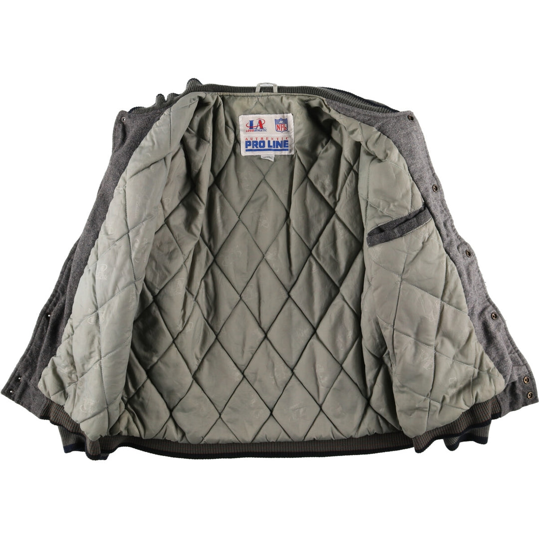 90'S LOGO ATHLETIC NFL Los Angeles Raiders Wool Stadium Jacket Award Jacket Varsity Jacket Men's L /evb004106