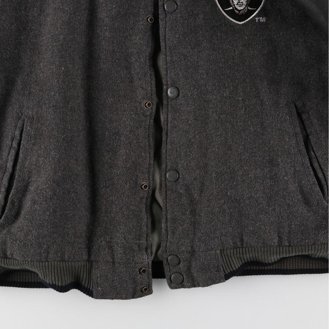 90'S LOGO ATHLETIC NFL Los Angeles Raiders Wool Stadium Jacket Award Jacket Varsity Jacket Men's L /evb004106