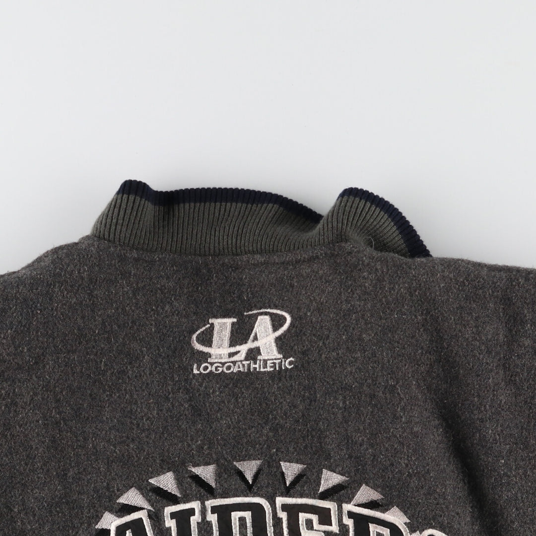 90'S LOGO ATHLETIC NFL Los Angeles Raiders Wool Stadium Jacket Award Jacket Varsity Jacket Men's L /evb004106