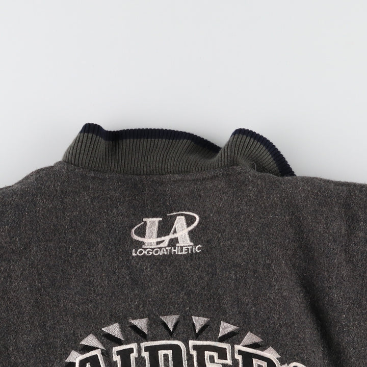 90'S LOGO ATHLETIC NFL Los Angeles Raiders Wool Stadium Jacket Award Jacket Varsity Jacket Men's L /evb004106