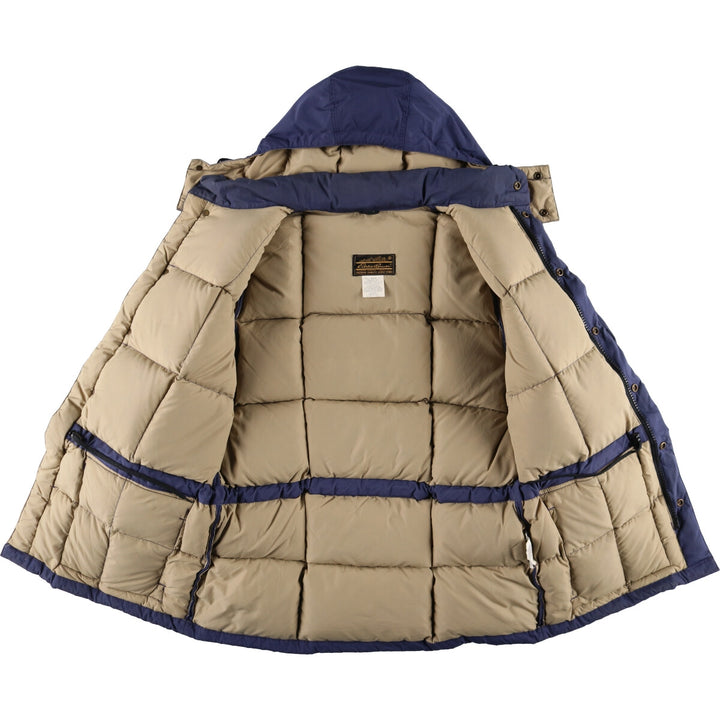 80'S Eddie Bauer Black Tag Karakoram Goose Down Parka Made in USA Men's L Size Vintage polyester navy blue type Vintage Second Hand