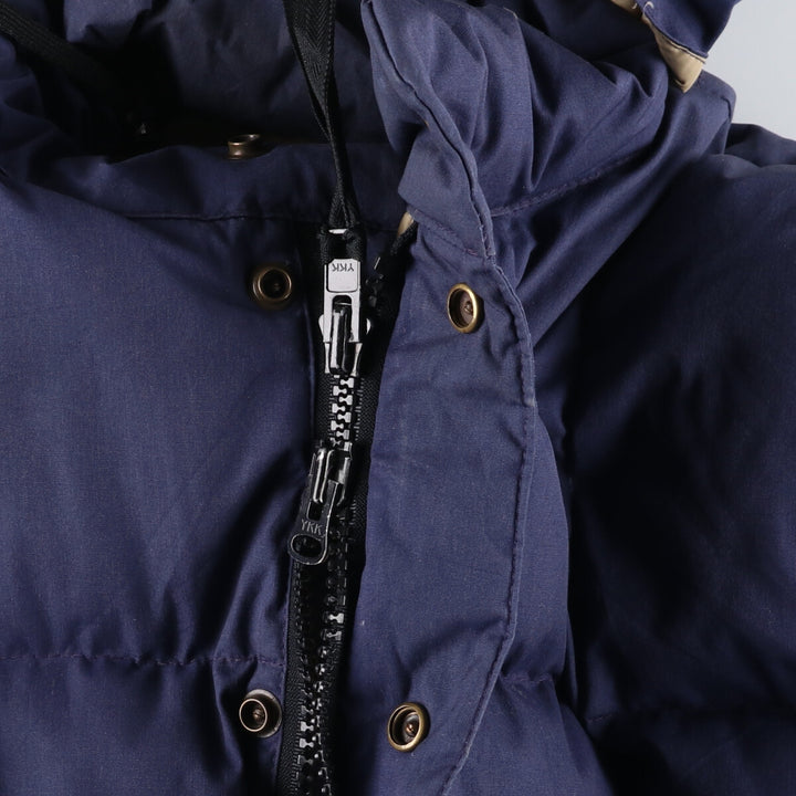 80'S Eddie Bauer Black Tag Karakoram Goose Down Parka Made in USA Men's L Size Vintage polyester navy blue type Vintage Second Hand