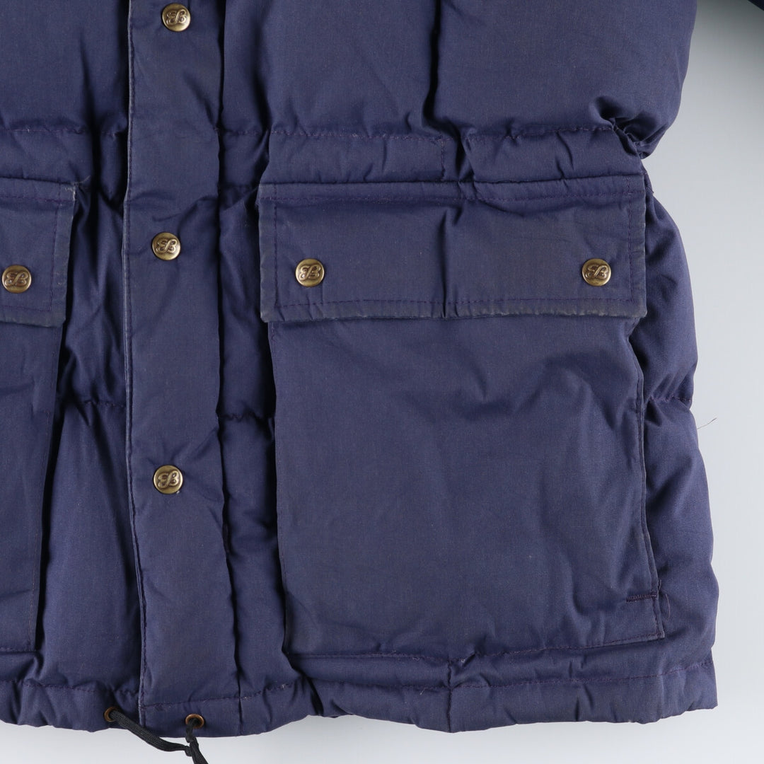 80'S Eddie Bauer Black Tag Karakoram Goose Down Parka Made in USA Men's L Size Vintage polyester navy blue type Vintage Second Hand