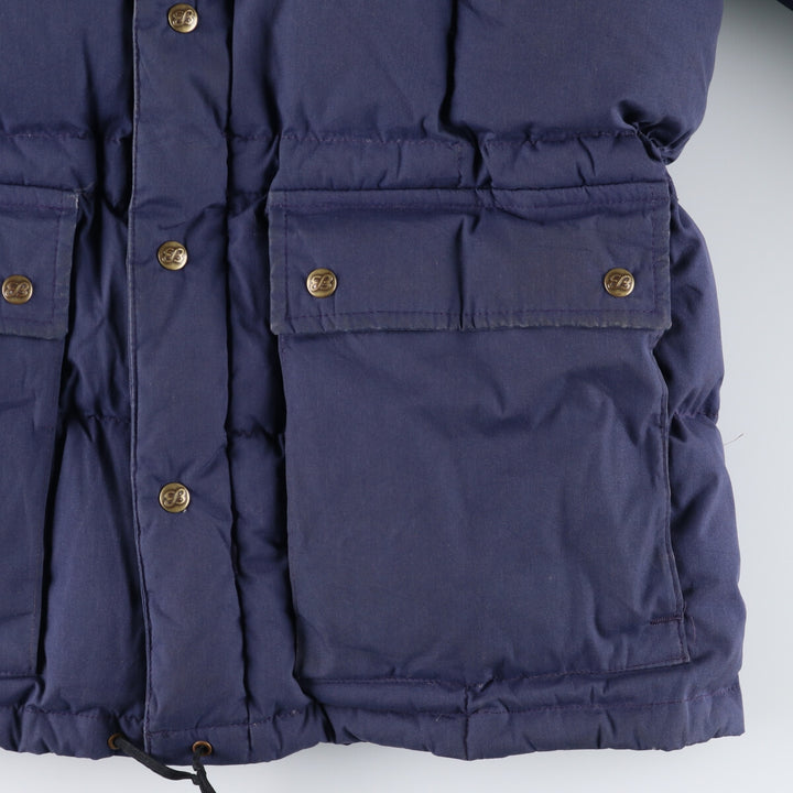 80'S Eddie Bauer Black Tag Karakoram Goose Down Parka Made in USA Men's L Size Vintage polyester navy blue type Vintage Second Hand