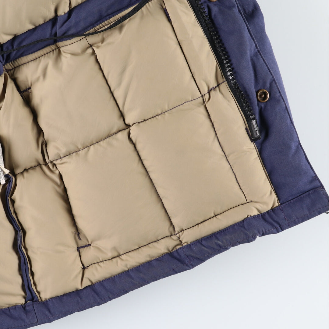 80'S Eddie Bauer Black Tag Karakoram Goose Down Parka Made in USA Men's L Size Vintage polyester navy blue type Vintage Second Hand