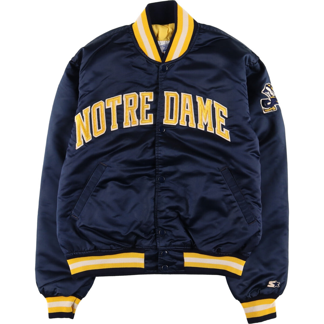 90'S Starter Notre Dame Fighting Irish Nylon Stadium Jacket Award Jacket Made in USA Men's L /evb004186