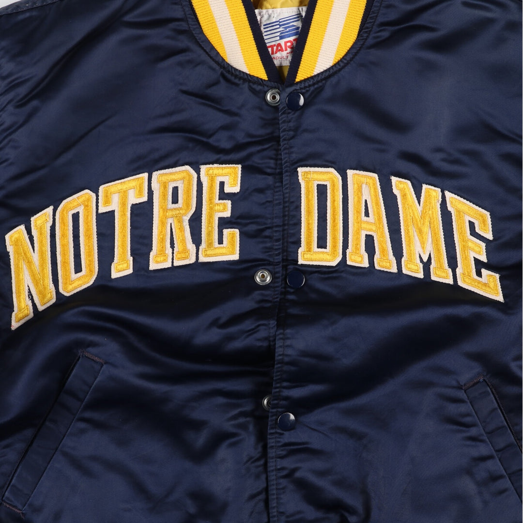 90'S Starter Notre Dame Fighting Irish Nylon Stadium Jacket Award Jacket Made in USA Men's L /evb004186