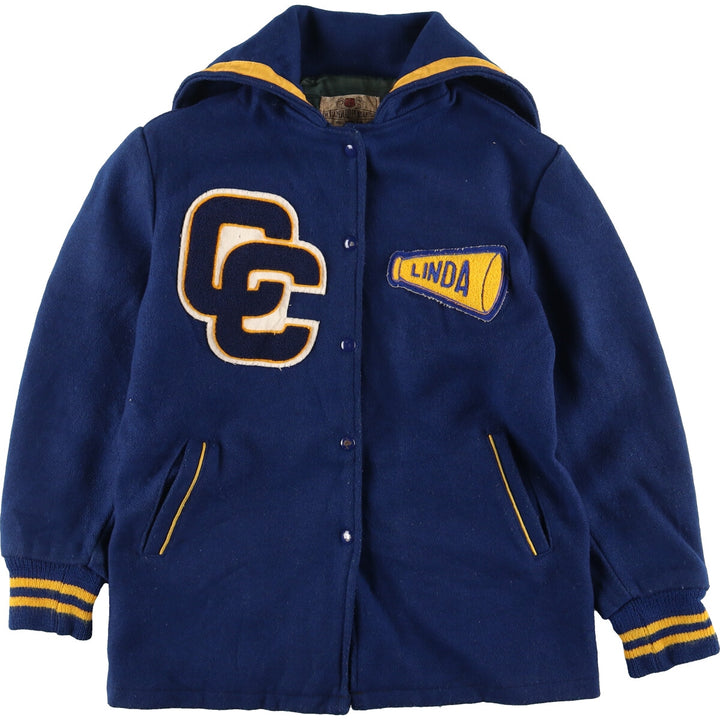80'S sailor collar wool varsity jacket, award jacket, vintage varsity jacket [Elle] /evb004200