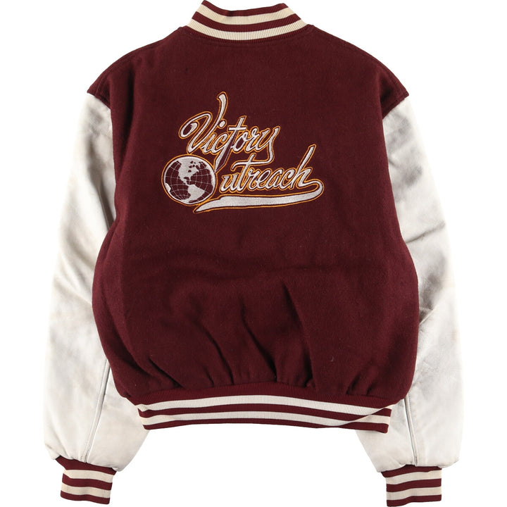 90'S GAME Sportswear Leather Sleeve Wool Varsity Jacket Award Jacket Varsity Jacket Made in USA Men's XL Vintage /evb004204